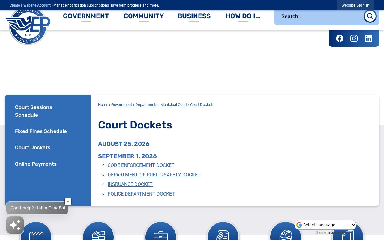Eagle Pass neighbors record source showing Municipal Court docket links