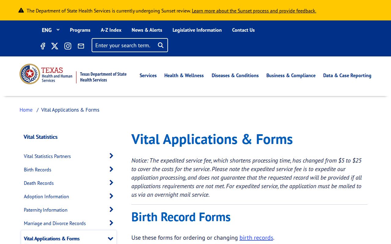 Eagle Pass residents directory Texas vital records forms page