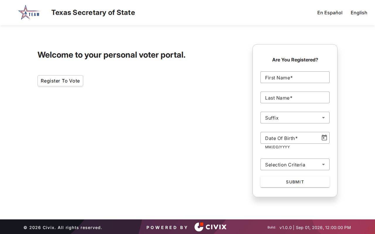 Eagle Pass residents directory Texas voter lookup screen
